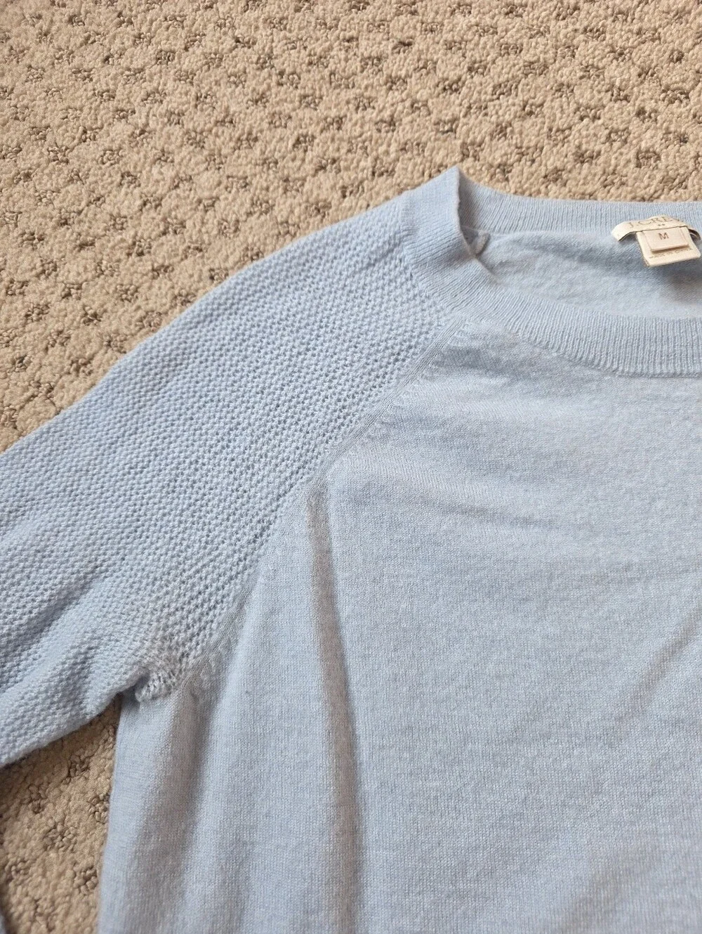 J. Crew Light Blue Merino Wool Blend Sweater